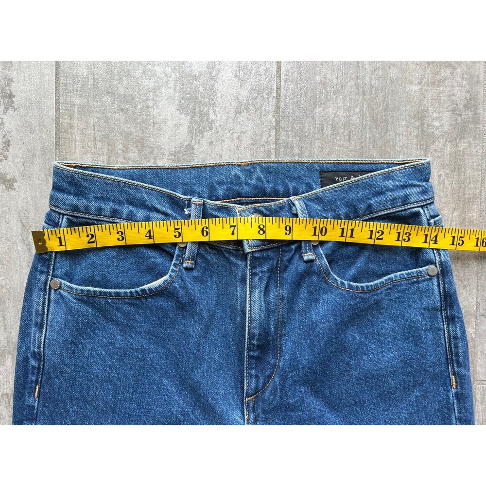 $275 Rag & Bone Dylan Snap Button Wide Leg Straight Blue Jeans High Rise 26 - Picture 12 of 15